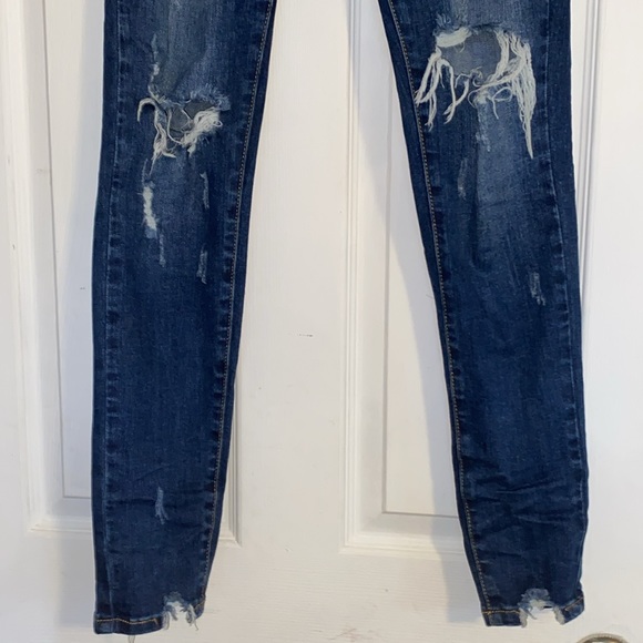 KanCan Destruction High Rise Blue Skinny Jeans NWOT - Picture 5 of 11